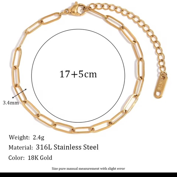 Gold Bracelet 6 Set 18K Gold Stainless Steel - Picture 6 of 12